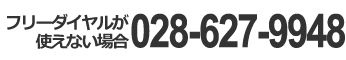 フリーダイヤルが使えない方は 028-627-9948